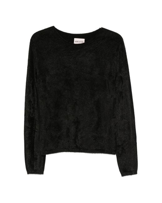 Semicouture Black Lettice Crewneck Sweater