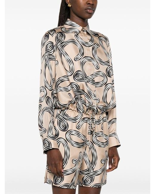Loewe White Paula's Ibiza Printed Silk Shirt
