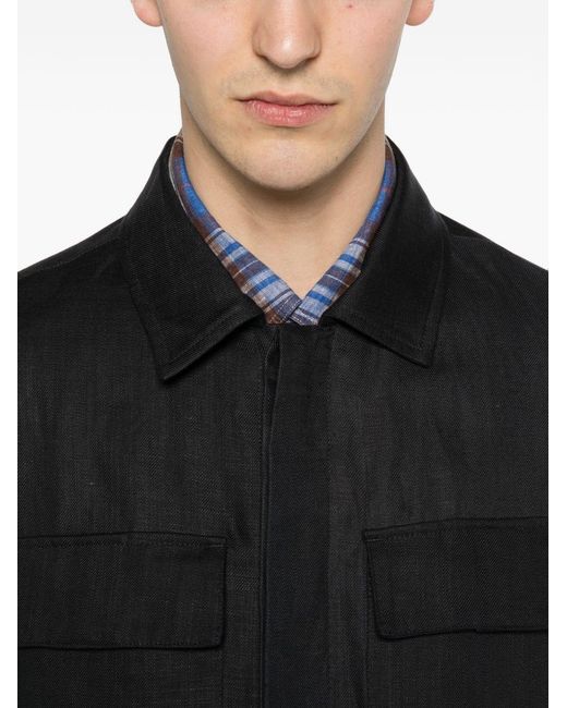 Heskimo Black Overshirt With Logo for men