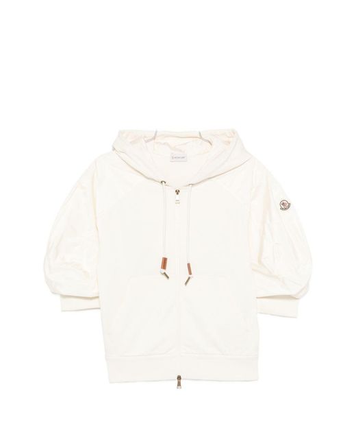 Moncler White Hooded Cardigan