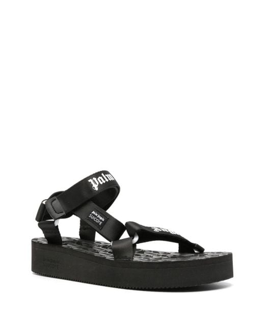 Palm Angels x Suicoke Black Depa Logo Sandals for men