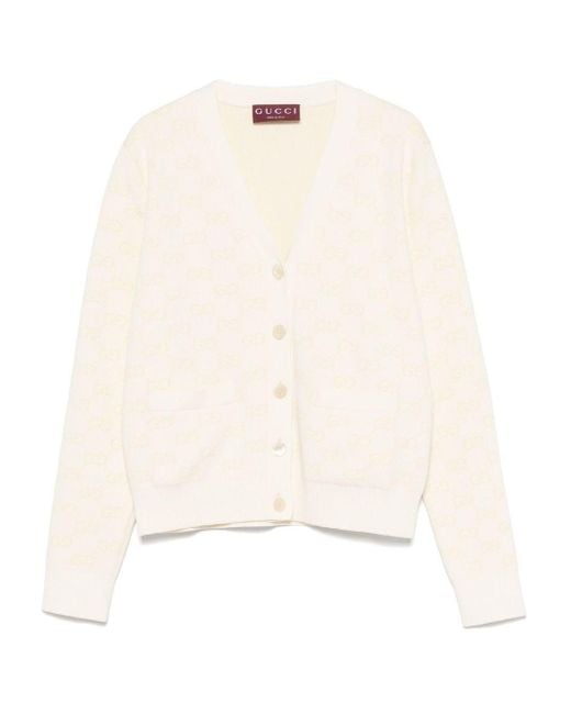 Gucci White Gg Cotton Cardigan