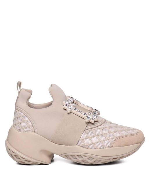 Roger Vivier Pink Viv Run Buckle Sneakers