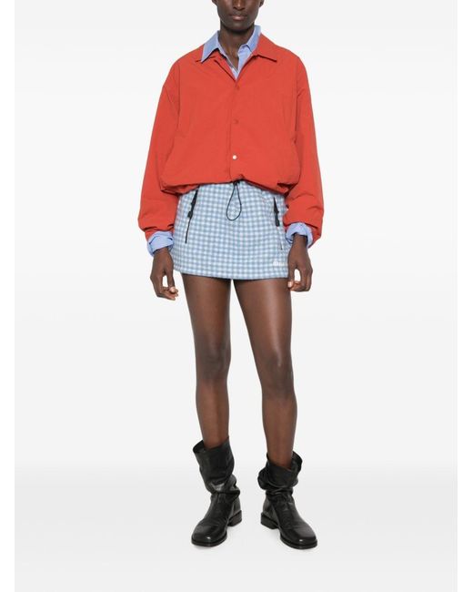 Miu Miu Blue Wool Blend Mini Skirt
