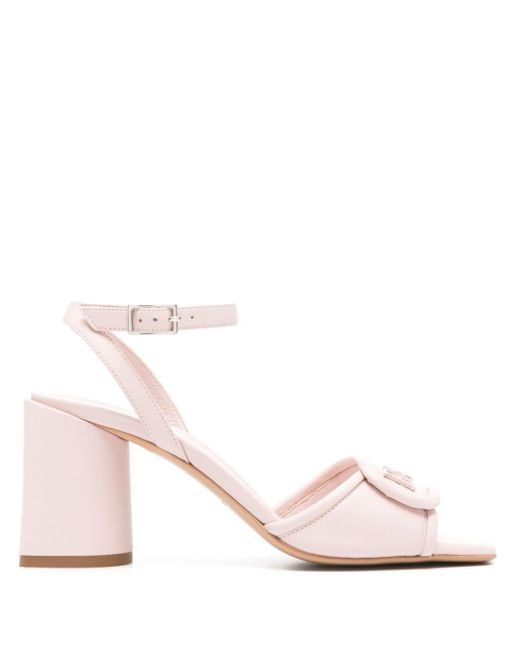 EA7 Pink Leather Sandals