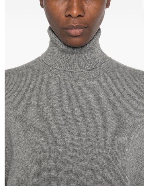Brunello Cucinelli Gray Cashmere Turtle-Neck Sweater