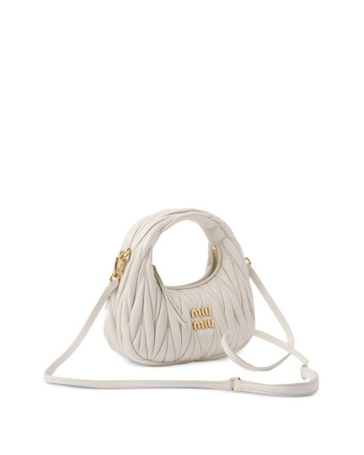 Miu Miu White Wander Leather Mini Bag