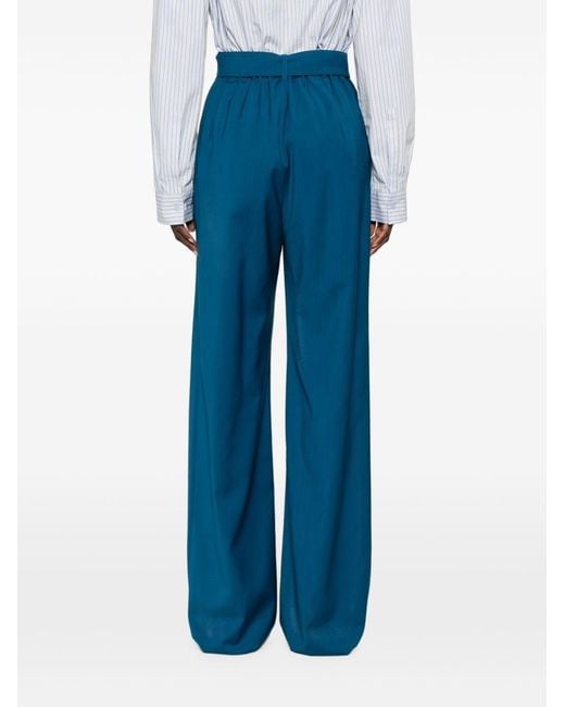 Max Mara Blue Wool Trousers