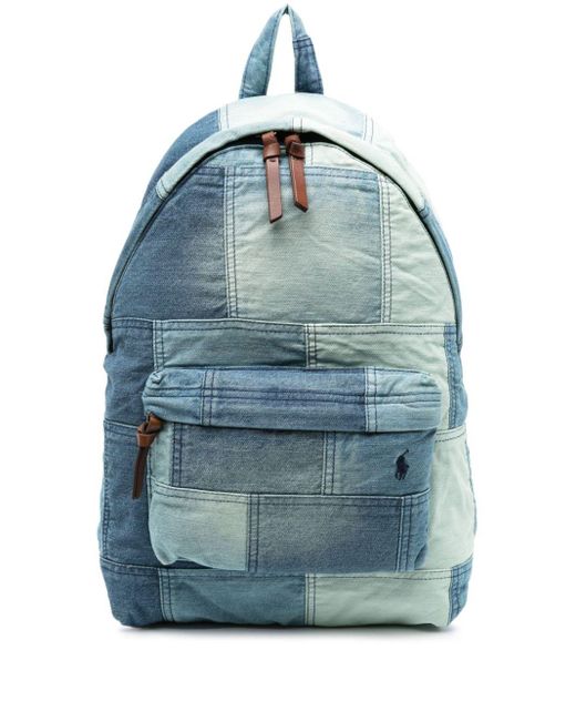 Ralph Lauren Blue Polo Pony Denim Backpack for men