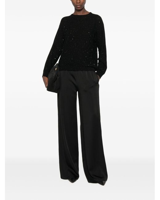 Fabiana Filippi Black Wool Crewneck Sweater