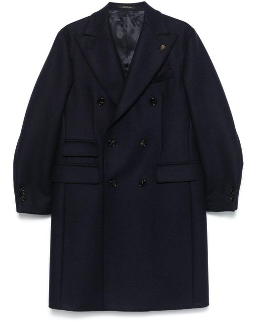 Gabriele Pasini Blue Double Breasted Coat With Bottons for men