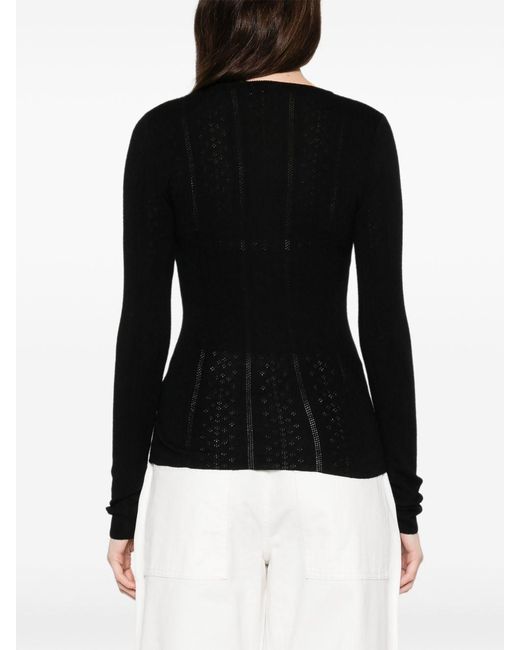 Herskind Black Wool Crewneck Sweater