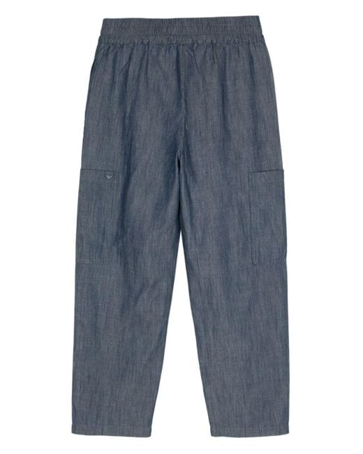 Emporio Armani Blue Striped Straight-leg Jeans