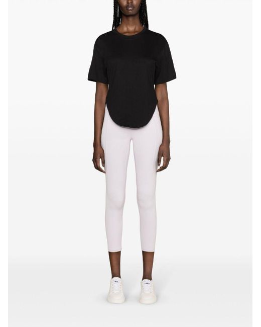 Adidas By Stella McCartney Black Elasticated-waist Organic-cotton T-shirt