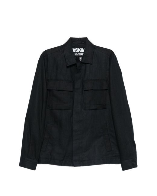 Heskimo Black Overshirt With Logo for men