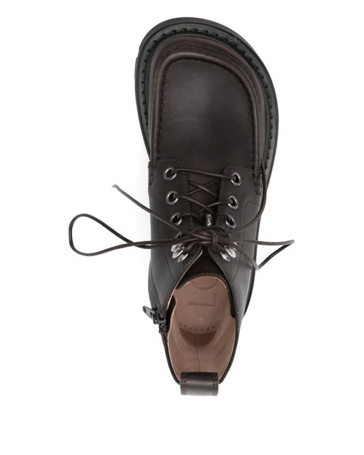 Loewe Black Sierra Leather Lace-Up Boots