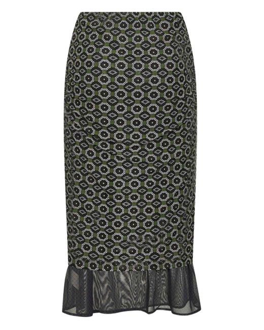 Dries Van Noten Gray Homoa Printed Skirt