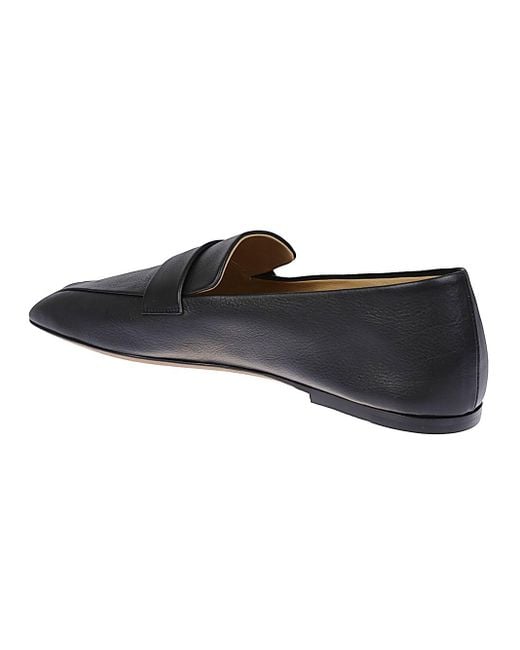 The Row Black Square Leather Loafers
