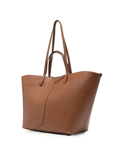 Emporio Armani Brown Medium Leather Tote Bag