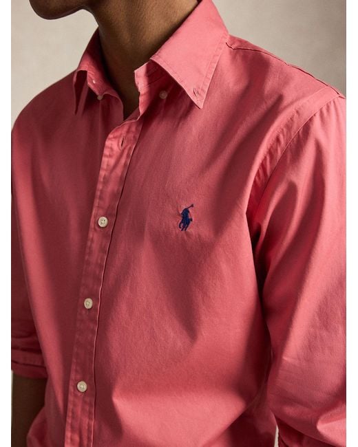 Polo Ralph Lauren Pink Classic Fit Cotton Shirt For Ss26 for men