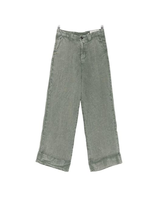 White Sand Gray Linen Trousers