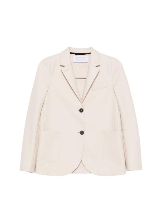 Harris Wharf London Natural Wool Single-Breasted Blazer Jacket