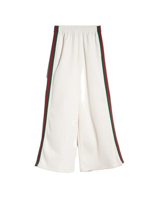 Gucci White Cotton Blend Wide-Leg Trousers
