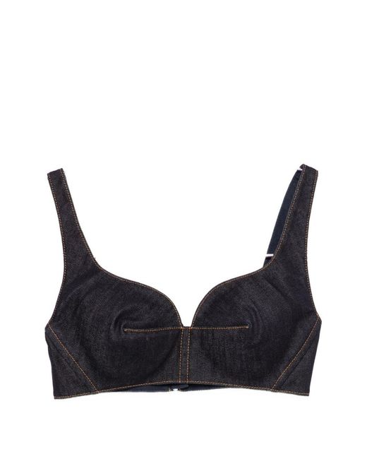 Givenchy Black Denim Cotton Bra Top