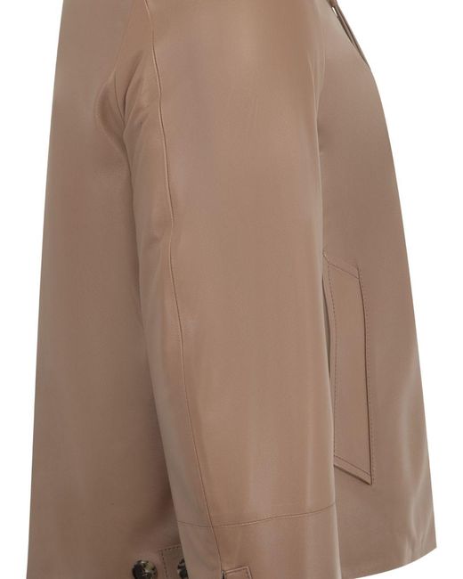 Loewe Brown Leather Zipped Jacket for men