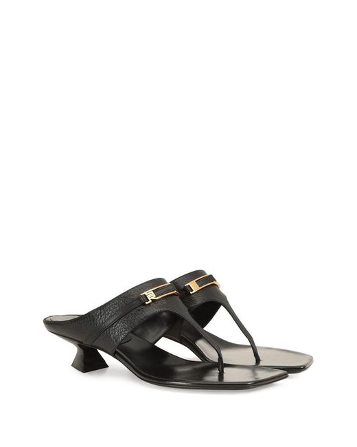 Sergio Rossi White Leather Thong Sandals