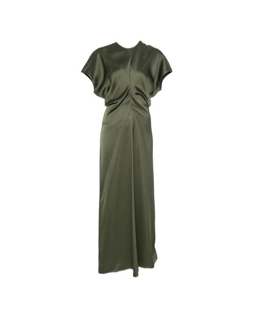 Totême Green Slouch Waist Long Dress