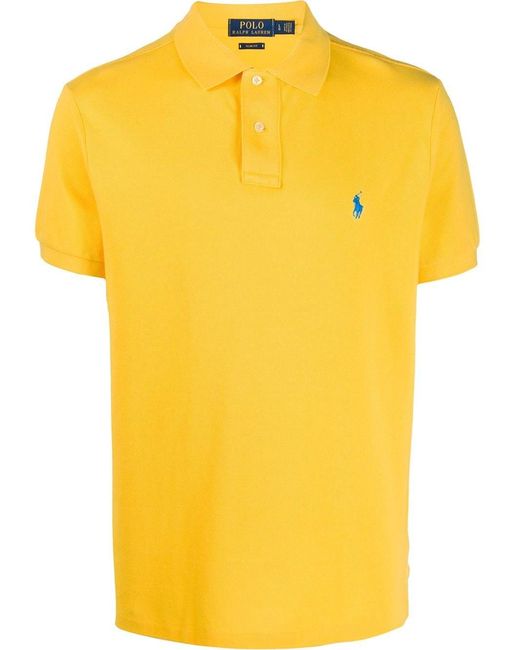 Polo Ralph Lauren Yellow Slim Fit Mesh Polo for men