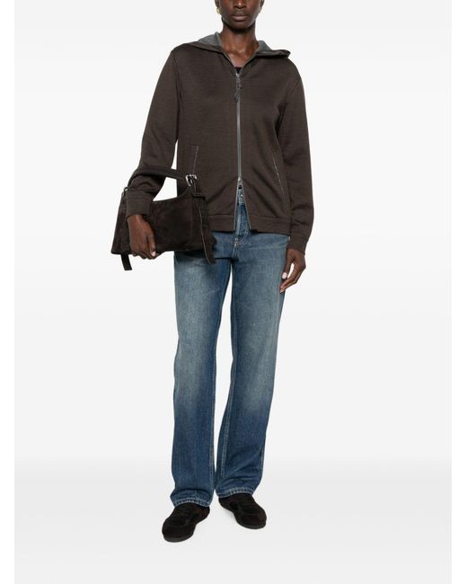 Brunello Cucinelli Brown Cotton And Silk Hooded Cardigan