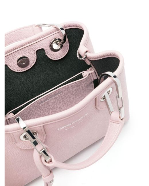 Emporio Armani Pink Logo-debossed Grained Mini Bag