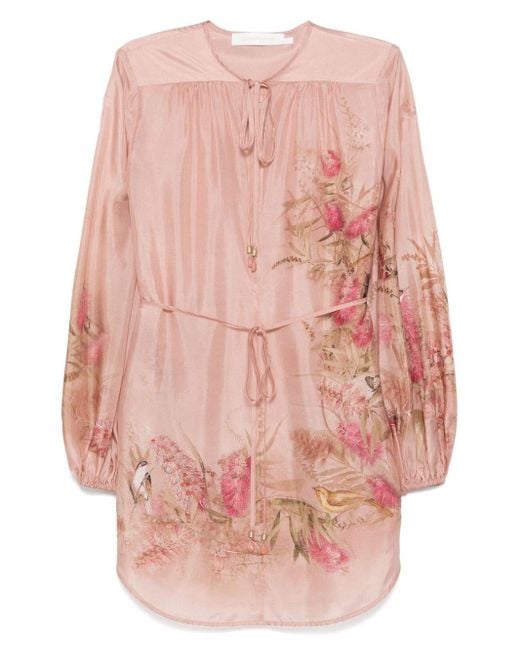 Blusa A Fiori di Zimmermann in Pink