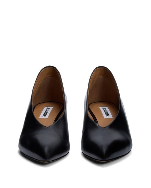 Jil Sander Blue Arc Leather Pumps