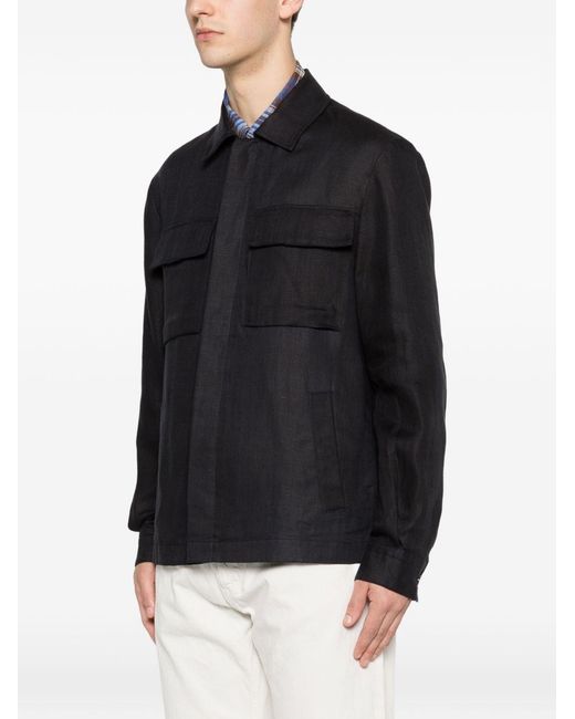 Heskimo Black Overshirt With Logo for men