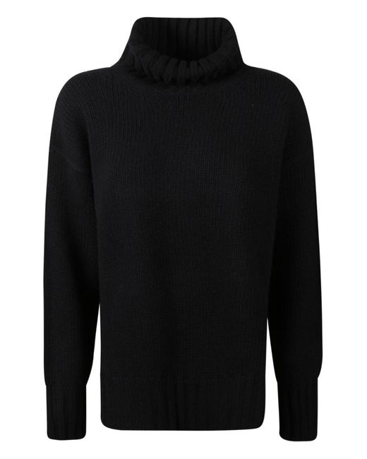 Jucca Black Oversized Turtleneck Jumper