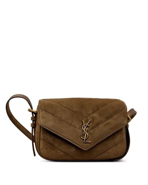Saint Laurent Brown Loulou Toy Suede Leather Crossbody Bag