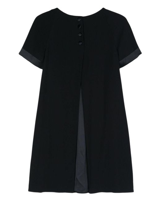 Emporio Armani Black Cady Flared Mini Dress
