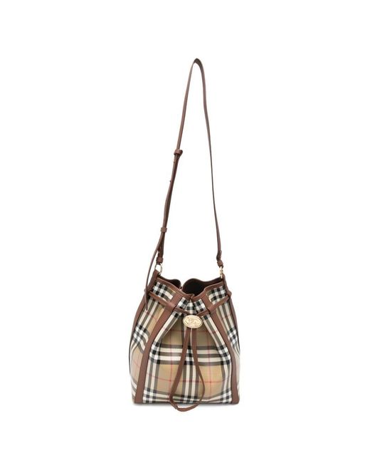 Burberry Natural Small Drawstring Bucket Bag