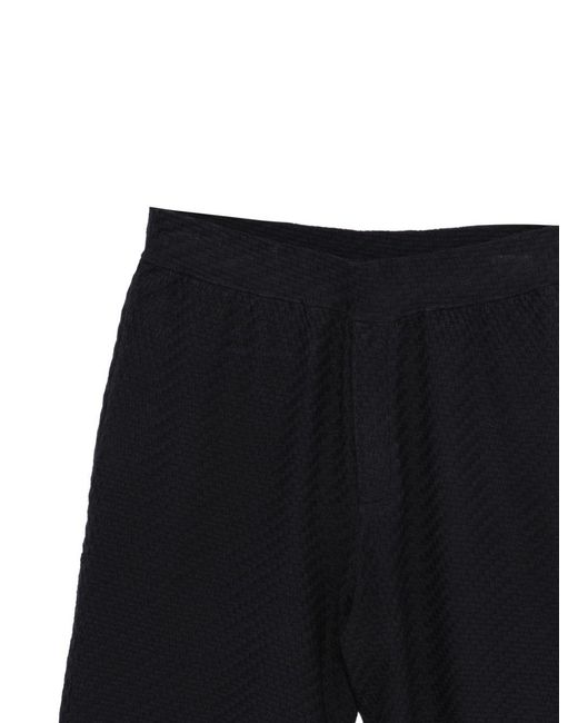 Emporio Armani Black Bermuda Trousers for men