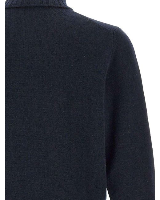 Filippo De Laurentis Blue Braided Turtleneck for men