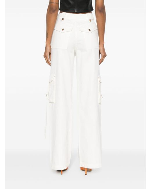 Blugirl Blumarine White Trousers With Logo