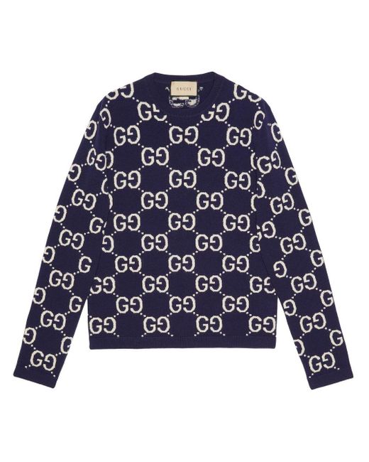Maglione Con Logo di Gucci in Blue da Uomo
