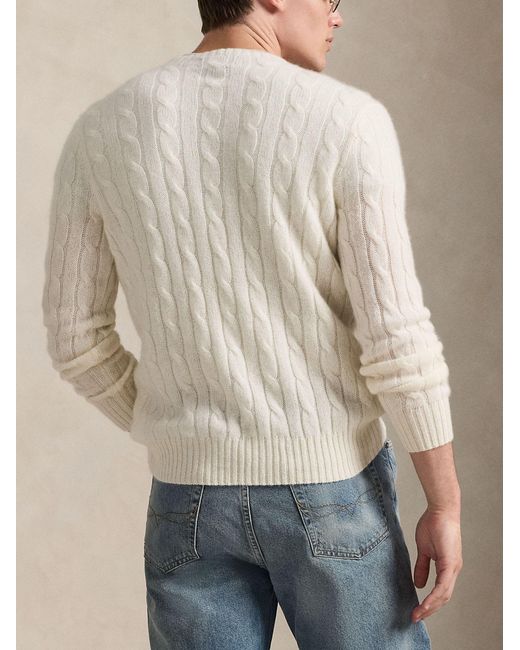 Polo Ralph Lauren White The Iconic Cable Knit Sweater for men