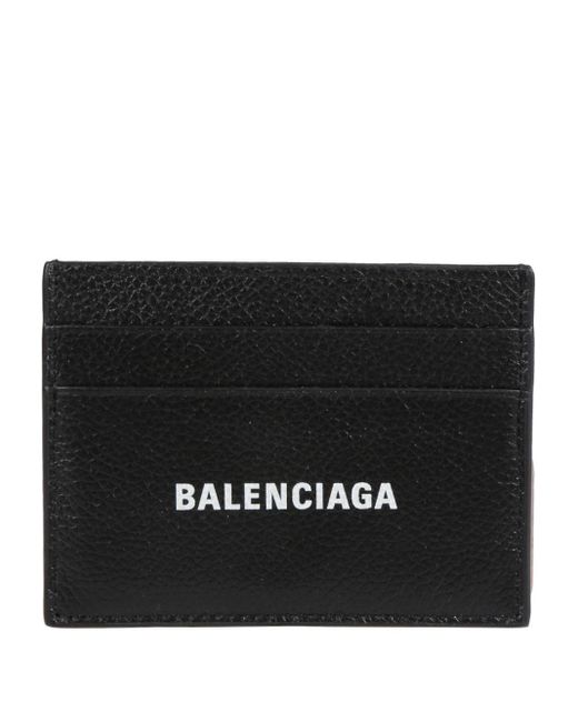Balenciaga Black Card Holder With Logo for men