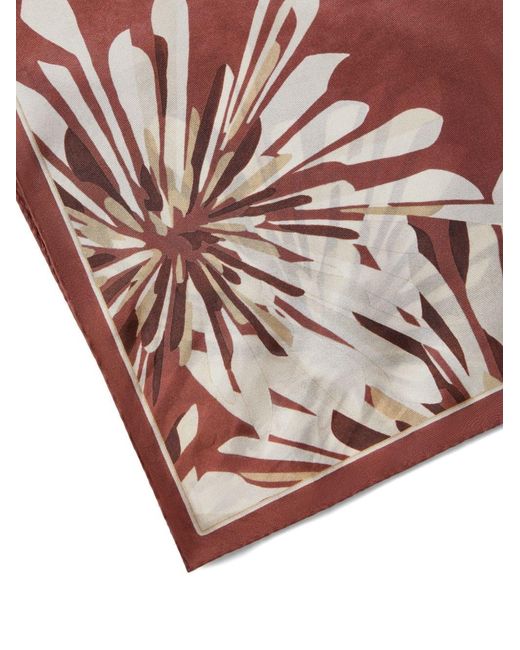 Brunello Cucinelli Pink Printed Silk Foulard