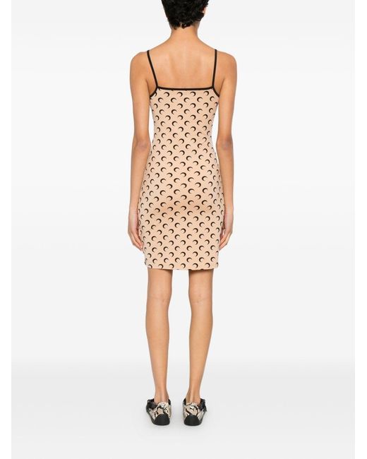 MARINE SERRE Natural Moon Mini Dress