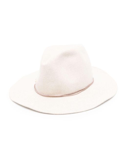 Borsalino White Alessandria Fur Felt Fedora Hat